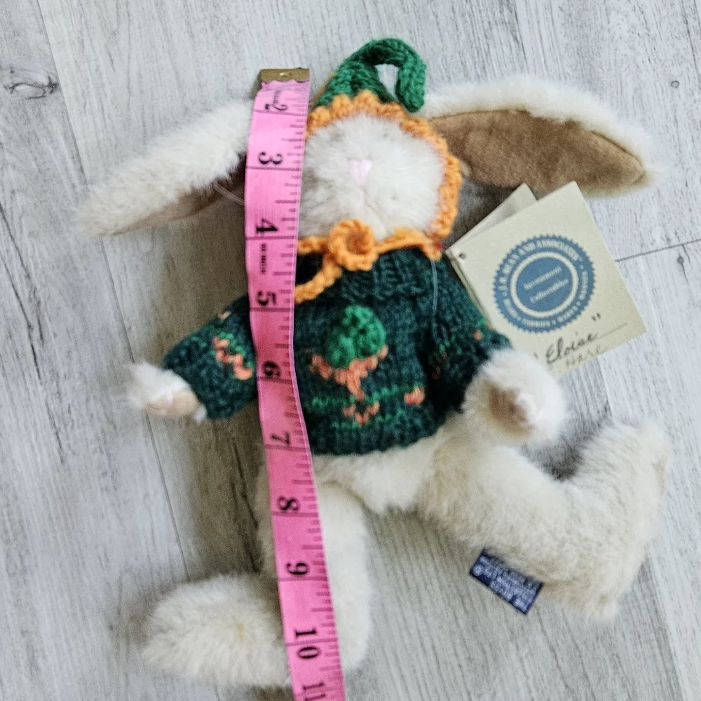 VTG 90s Boyds Bear Easter Bunny Rabbit Eloise R. Hare Crochet Carrot Hat Sweater